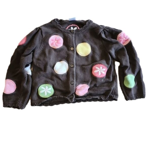 Gymboree Brown with Polka-Dots Long Sleeve Button Down Sweater - Picture 1 of 3